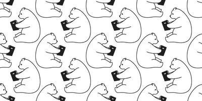 Bär nahtlos Muster Polar- Bär Vektor Panda lesen Buch isoliert Hintergrund Hintergrund Illustration Karikatur