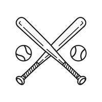 Baseball Vektor Symbol Logo Baseball Schläger Karikatur Illustration Symbol Clip Art