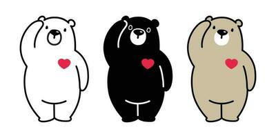 Bär Vektor Polar- Bär Symbol Logo Panda Illustration Herz Liebe Valentinstag Charakter Karikatur