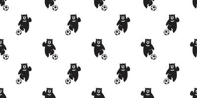 Bär Fußball nahtlos Muster Vektor Polar- Bär Fußball Hintergrund Hintergrund Schal isoliert Illustration Charakter Karikatur