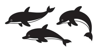 Delfin Vektor Fisch Symbol Logo Hai Wal Karikatur Charakter Illustration Symbol Gekritzel