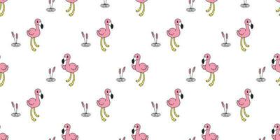 flamingo sömlös mönster vektor rosa flamingos fågel tecknad serie scarf isolerat bricka bakgrund upprepa tapet illustration