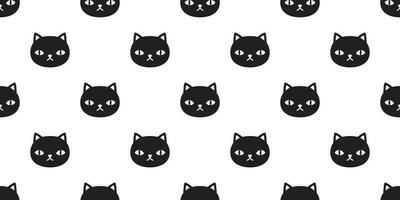 Katze nahtlos Muster Vektor schwarz Kätzchen Kattun Halloween Fliese Hintergrund Schal isoliert wiederholen Hintergrund
