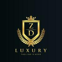 zd Brief Initiale mit königlich Luxus Logo Vorlage vektor
