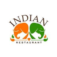 indisch Küche Restaurant Symbol mit Elefanten vektor