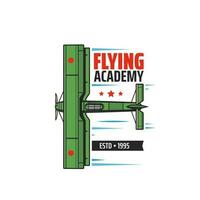 fliegend Akademie Symbol zum Luftfahrt Piloten Schule vektor