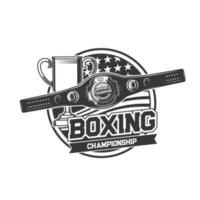 Boxen Sport Meisterschaft Symbol mit Champion Gürtel vektor