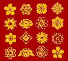 asiatisch Blumen- Chinesisch, japanisch, Koreanisch Muster vektor