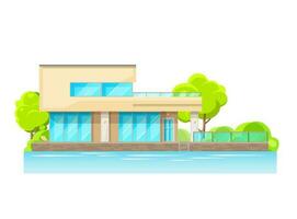 Luxus modern Haus Außen mit Terrasse und Schwimmbad vektor