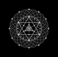 heilig Geometrie, esoterisch Tätowierung, Mythos Pentagramm vektor