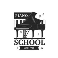 piano musik skola ikon, musikalisk anteckningar, tangentbord vektor