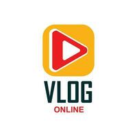 vlog Symbol, Fernseher Übertragung Leben Strom, online Video vektor