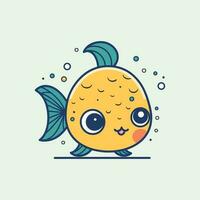 süß kawaii Fisch Illustration ist bezaubernd und beschwingt, perfekt zum Designs Das sind spielerisch und lebhaft vektor