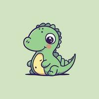 süß Baby Dinosaurier Karikatur Reptil T-Rex Raubvogel Illustration vektor