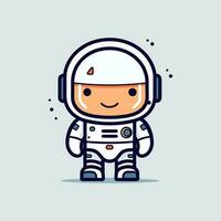 süß Maskottchen Astronaut Karikatur Raumfahrer Illustration vektor