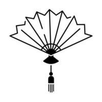 Chinesisch Neu Jahr Symbole, Hand Fan, Licht Vektor