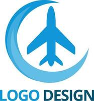 Reise Flugzeug Logo Design vektor