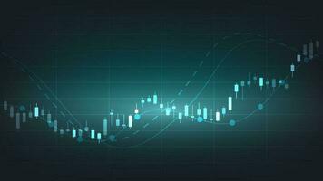 Finanzen Hintergrund. Kerzenhalter Diagramm auf dunkel Bildschirm. Lager Markt und Geschäft Investition Konzept vektor