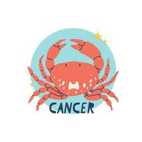 Krebs Tierkreis unterzeichnen. das vierte Symbol von das Horoskop. astrologisch Zeichen von jene geboren im Juli. Vektor Illustration zum Design.