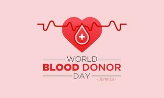 Welt Blut Spender Tag ist beobachtete jeder Jahr im Juni 14. spenden Blut Konzept Illustration Hintergrund zum Welt Blut Spender Tag. Vektor Illustration.