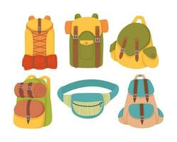 Gekritzel eben Clip Art. Reise Rucksack. alle Objekte sind neu lackiert. vektor