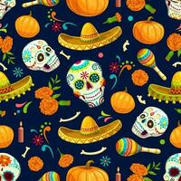 dia de los Muertos Mexikaner Vektor nahtlos Muster