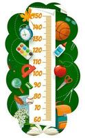 barn höjd Diagram med skola tecknad serie brevpapper vektor