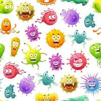 Viren, Mikroben, Keime Karikatur nahtlos Muster vektor