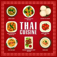 thailändisch Küche, asiatisch Essen Tom lecker Suppe und Curry vektor