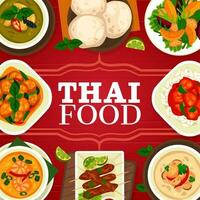 thai mat kök maträtt, restaurang måltid meny omslag vektor
