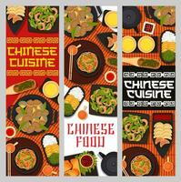 Chinesisch Essen Teller, Restaurant Essen Vektor Banner