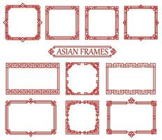 rot asiatisch Platz Chinesisch, japanisch, Koreanisch Frames vektor