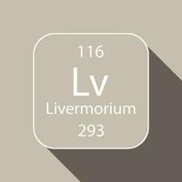 Livermorium Symbol mit lange Schatten Design. chemisch Element von das periodisch Tisch. Vektor Illustration.