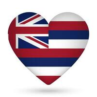 Hawaii Flagge im Herz Form. Vektor Illustration.