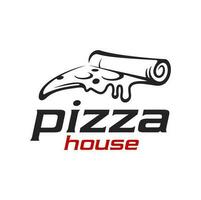 pizza hus ikon, italiensk restaurang eller pizzeria vektor