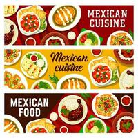 Mexikaner Essen Mahlzeiten mit Nachos und Käse Banner vektor