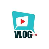 vlog Symbol, Fernseher übertragen, Leben Strom online Video vektor
