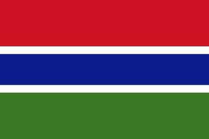 Gambias flagga, officiella färger och proportioner. vektor illustration.
