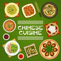 kinesisk kök mat, asiatisk restaurang meny omslag vektor