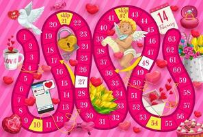 barn helgon valentine dag Brädspel vektor mall