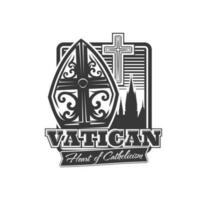 Vatikan Symbol, Papst Tiara, katholisch Kruzifix Symbol vektor