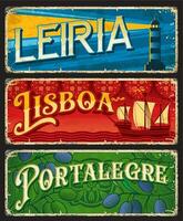 lisboa, leiria och portalegre portugisiska provinser vektor