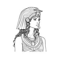 erfarenhet de kraft av de faraoner med vår fantastisk cleopatra övre kropp illustration. detta kunglig konstverk är passa för en drottning vektor