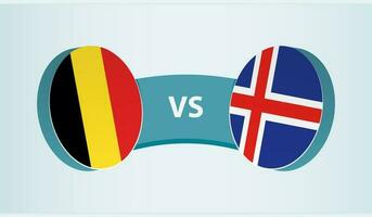 Belgien gegen Island, Mannschaft Sport Wettbewerb Konzept. vektor