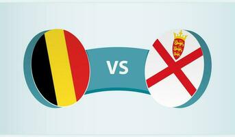 Belgien gegen Jersey, Mannschaft Sport Wettbewerb Konzept. vektor