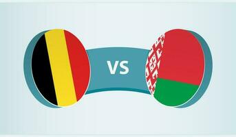 Belgien gegen Weißrussland, Mannschaft Sport Wettbewerb Konzept. vektor