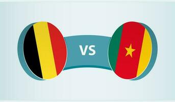 Belgien gegen Kamerun, Mannschaft Sport Wettbewerb Konzept. vektor