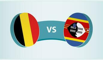 Belgien gegen Swasiland, Mannschaft Sport Wettbewerb Konzept. vektor