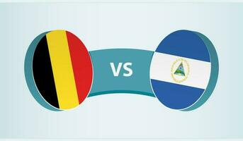 Belgien gegen Nicaragua, Mannschaft Sport Wettbewerb Konzept. vektor