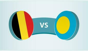 Belgien gegen Palau, Mannschaft Sport Wettbewerb Konzept. vektor